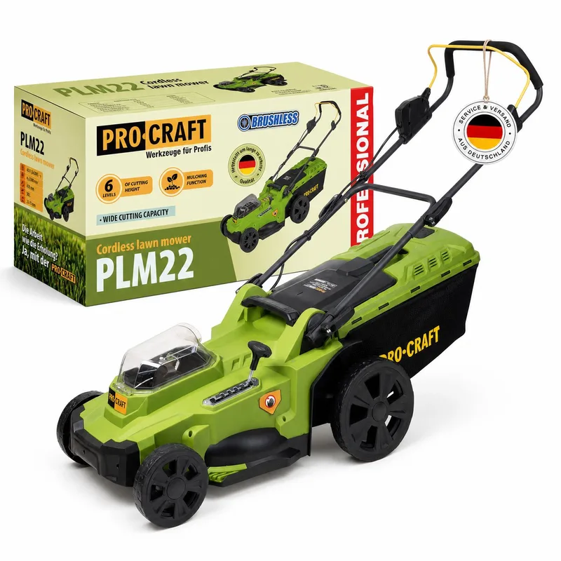 PLM22bb accu-grasmaaier 40 V ( 2x 20 V ) 430 mm borstelloos solo - zonder accu, zonder oplader von Procraft – Produktbild