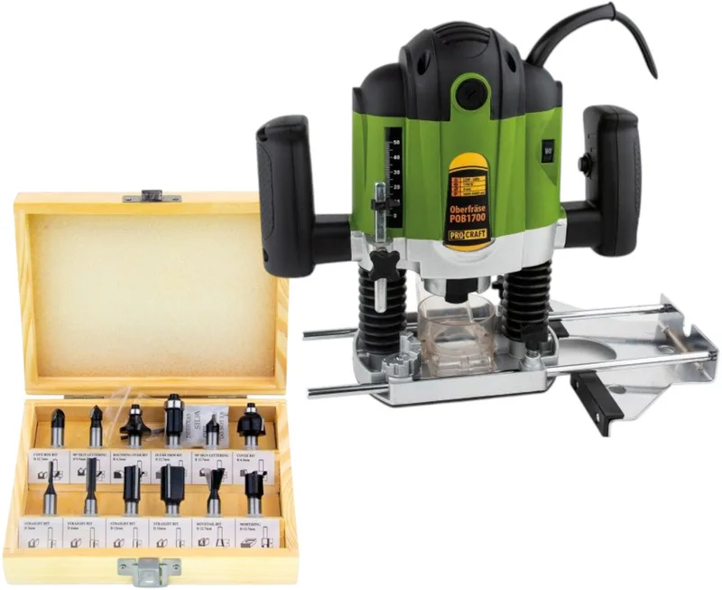 POB1700 bovenfrees 1200 watt 6 - 8 mm + accessoires by Procraft – product image