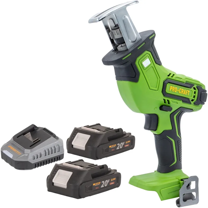 PSS30bb accu-reciprozaag 20 V borstelloos + 2x accu 2,0 Ah + oplader von Procraft – Produktbild