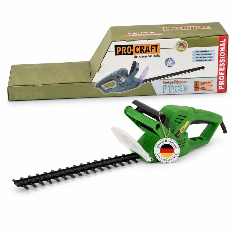 PT520 heggenschaar 520 watt 410 mm snijlengte 20 mm snijdikte by Procraft – product image
