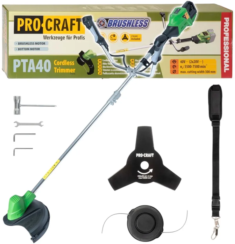 PTA40 accu-bosmaaier 40 V (2x 20 V) 300 mm Brushless Solo – zonder accu, zonder oplader fra Procraft – produktbillede