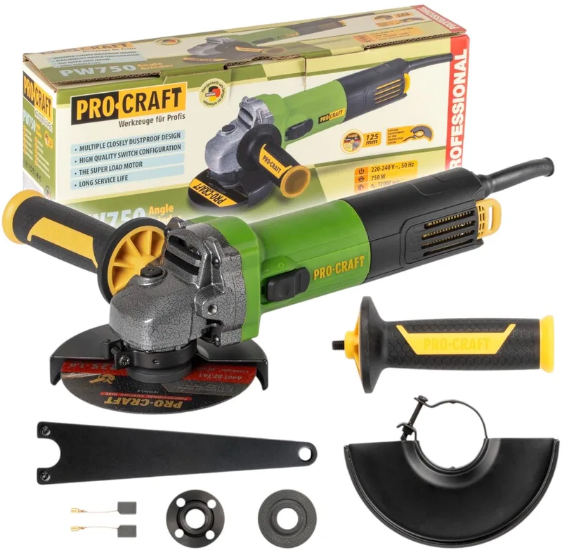 PW750 haakse slijper 750 watt 125 mm de Procraft – image du produit