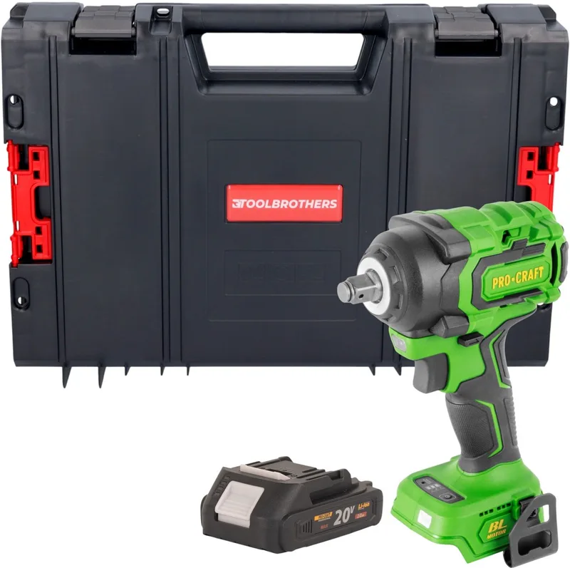 PWA18bb accu-slagmoersleutel 20 V 550 Nm 1/2" borstelloos + 1x accu 2,0 Ah + RHINO-gereedschapskoffer - zonder oplader by Procraft – product image