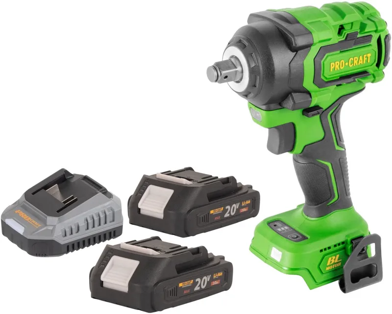 PWA18bb accu-slagmoersleutel 20 V 550 Nm 1/2" borstelloos + 2x accu 2,0 Ah + oplader de Procraft – image du produit