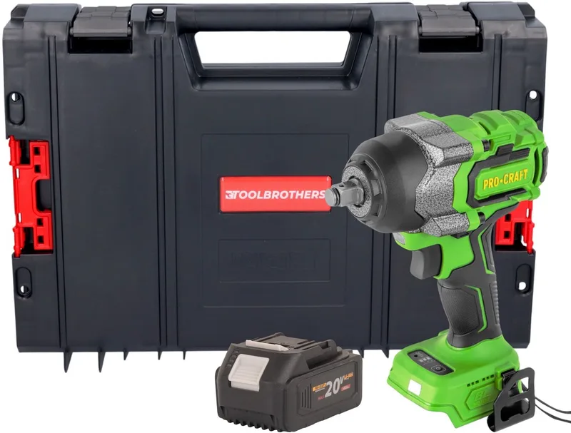 PWA36bb accu-slagmoersleutel 20 V 850 Nm 1/2" borstelloos + 1x accu 4,0 Ah + RHINO-gereedschapskoffer - zonder oplader de Procraft – image du produit