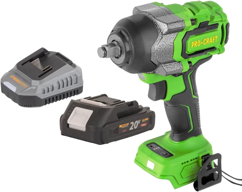 PWA36bb accu-slagmoersleutel 20 V 850 Nm 1/2" borstelloos + 1x accu 2,0 Ah + oplader de Procraft – image du produit