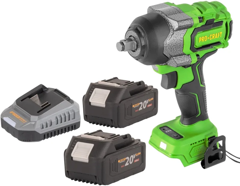 PWA36bb accu-slagmoersleutel 20 V 850 Nm 1/2" borstelloos + 2x accu 4,0 Ah + oplader de Procraft – image du produit