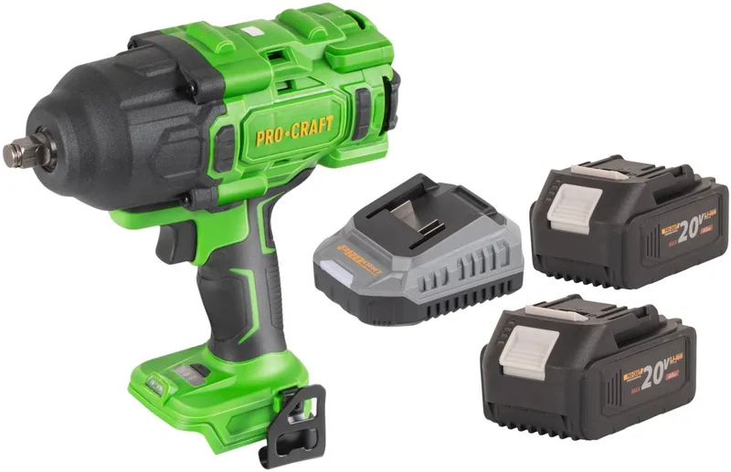 PWA80bb accu-slagmoersleutel 20 V 1600 Nm 1/2" borstelloos + 2x accu 4,0 Ah + oplader de Procraft – image du produit