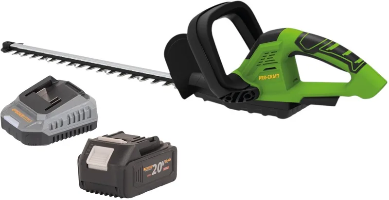 PZA24bb accu-heggenschaar 20 V 510 mm borstelloos + 1x accu 4,0 Ah + oplader von Procraft – Produktbild