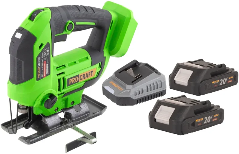 ST22 accu-decoupeerzaag 20 V 80 mm borstelloos + 2x accu 2,0 Ah + oplader fra Procraft – produktbillede