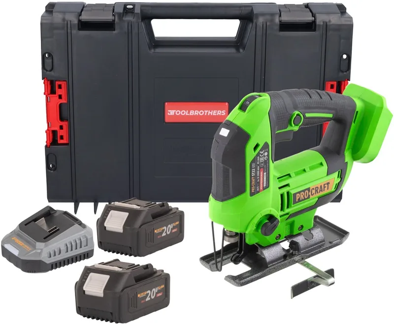 ST22 accu-decoupeerzaag 20 V 80 mm borstelloos + 2x accu 4,0 Ah + oplader + RHINO Toolcase de Procraft – image du produit