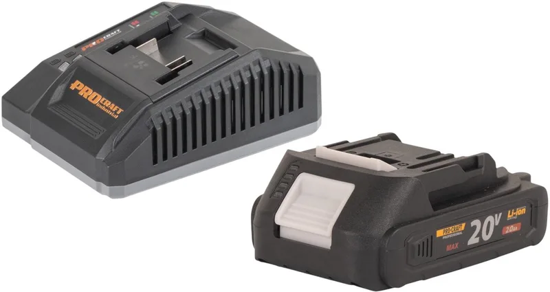 Starter Pack C20/6.5 snellader 20 V 6,5 A + 1x 20/2A accu 2,0 Ah de Procraft – image du produit