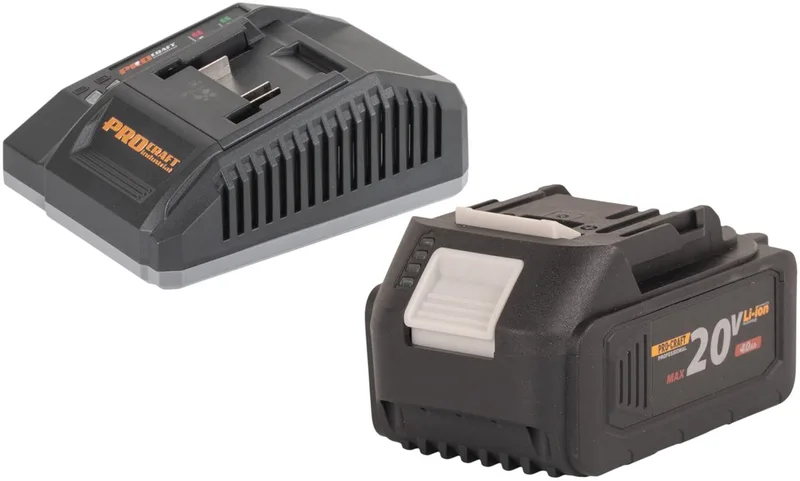 Starter Pack C20/6.5 snellader 20 V 6,5 A + 1x 20/4 accu 4,0 Ah by Procraft – product image