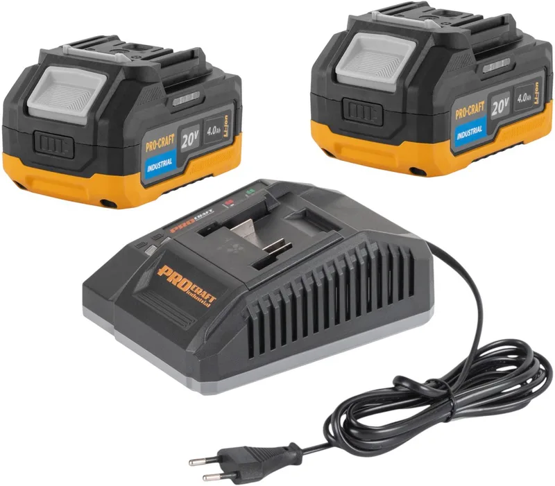 Starter Pack C20/6.5 snellader 20 V 6,5 A + 1x 20/4 accu 4,0 Ah by Procraft – product image