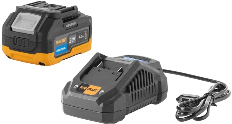 Starterset 20 V 20/4A snellader + 1x 20/4 Industrial accu 4,0 Ah von Procraft – Produktbild
