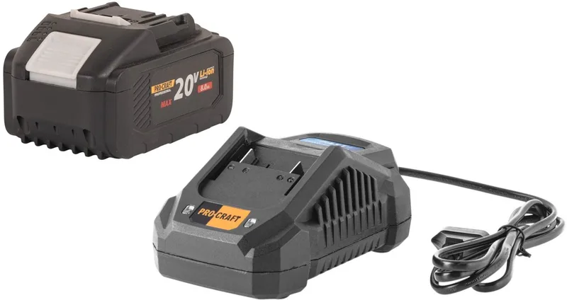 Starterset 20 V 20/4A snellader + 1x 20/8 accu 8,0 Ah van Procraft – productafbeelding