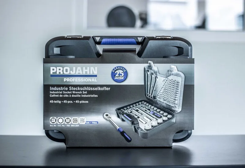 1/2" Dopsleutelset / ringsteeksleutels 45-dlg PROFESSIONELE ''PROJAHN'' van PROJAHN, Zwart – productafbeelding