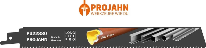 Reciprozaagblad 205mm 1 stuk - carbide vertanding, geschikt voor roestvrij staal, zeer hard metaal en non-ferrometalen van PROJAHN – productafbeelding