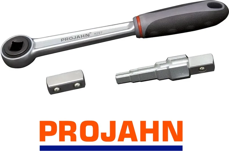 Set 3dlg. 1/2" universele radiatorsleutel met ratel van PROJAHN, Zilver – productafbeelding