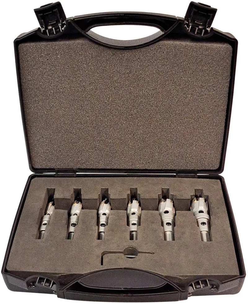 TCT Hardmetalen Gatenzaag Set 18-delig – Ø 12/14/16/18/20/22 mm – Inclusief Spiraalboor, Veren & Inbussleutel – Voor Metaal, RVS en Hout von PROJAHN – Produktbild