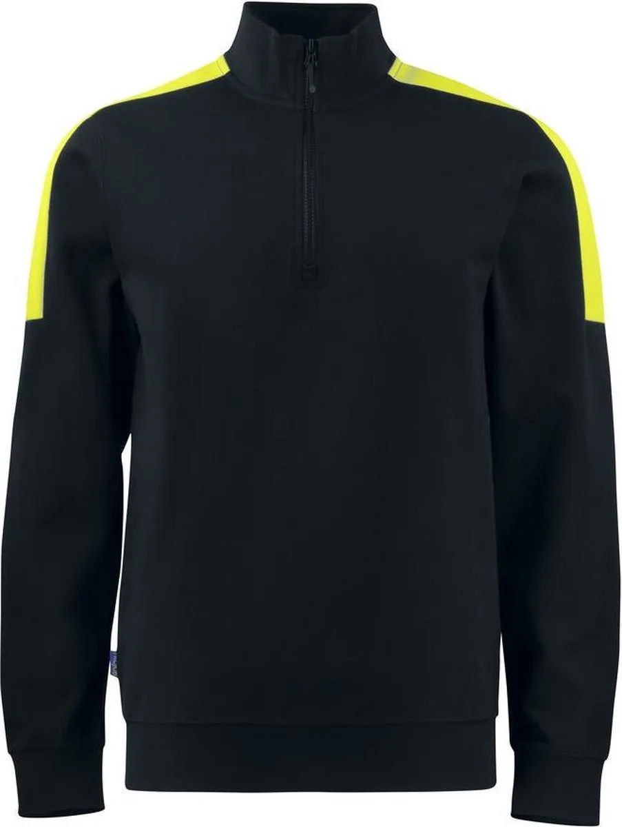 ProJob 2128 SWEATER MET KORTE RITSSLUITING 642128 - Zwart fra Projob, Sort, L – produktbillede