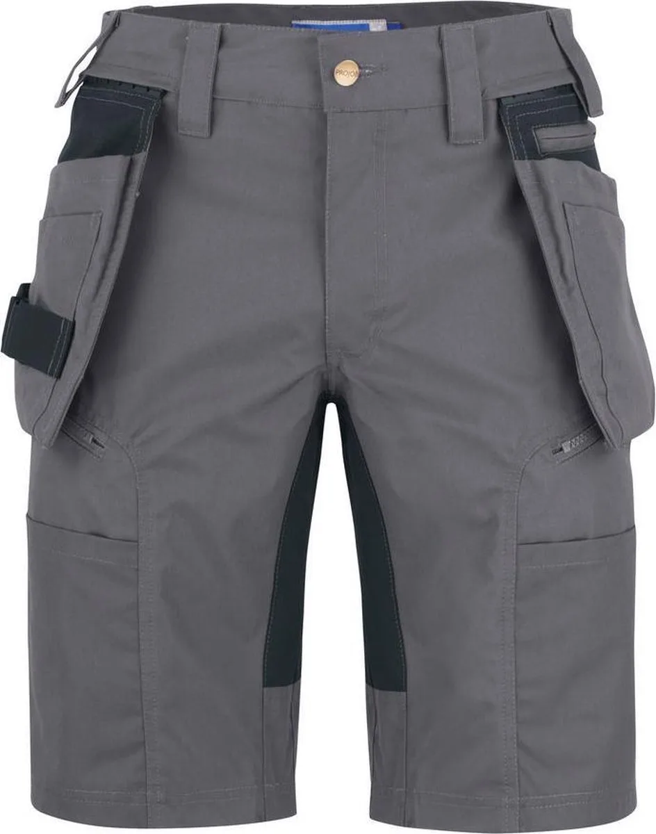 ProJob 3521 STRETCHSHORT MET AFNEEMBARE SPIJKERZAKKEN 643521 - Grijs by Projob, Grey, C48 – product image