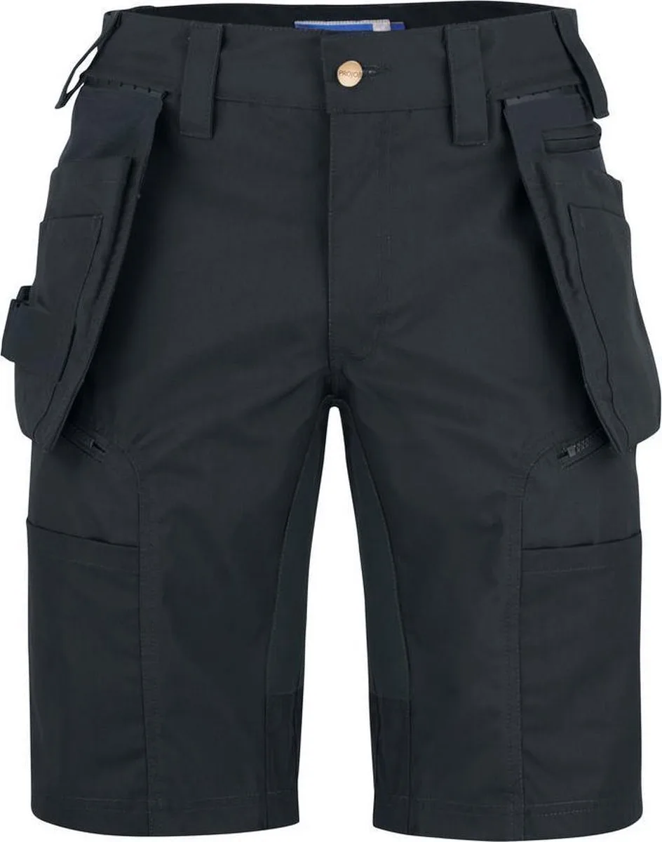 ProJob 3521 STRETCHSHORT MET AFNEEMBARE SPIJKERZAKKEN 643521 - Zwart by Projob, Black, C44 – product image