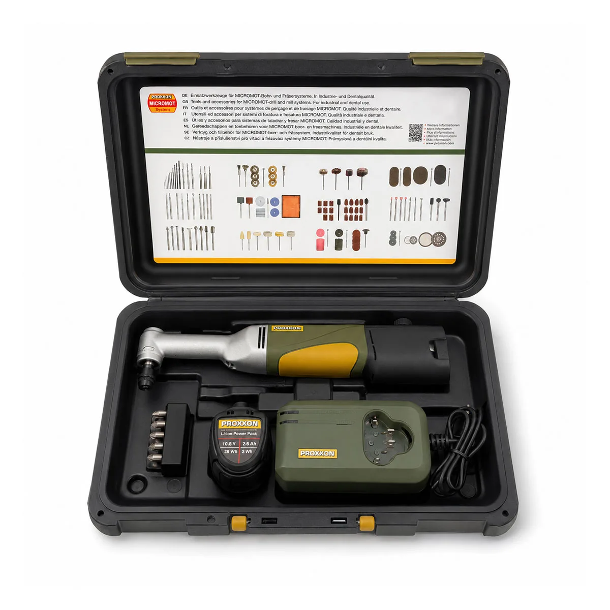 Boormachine lange hals LHW/A Accu 10,8 Volt met koffer fra PROXXON – produktbillede