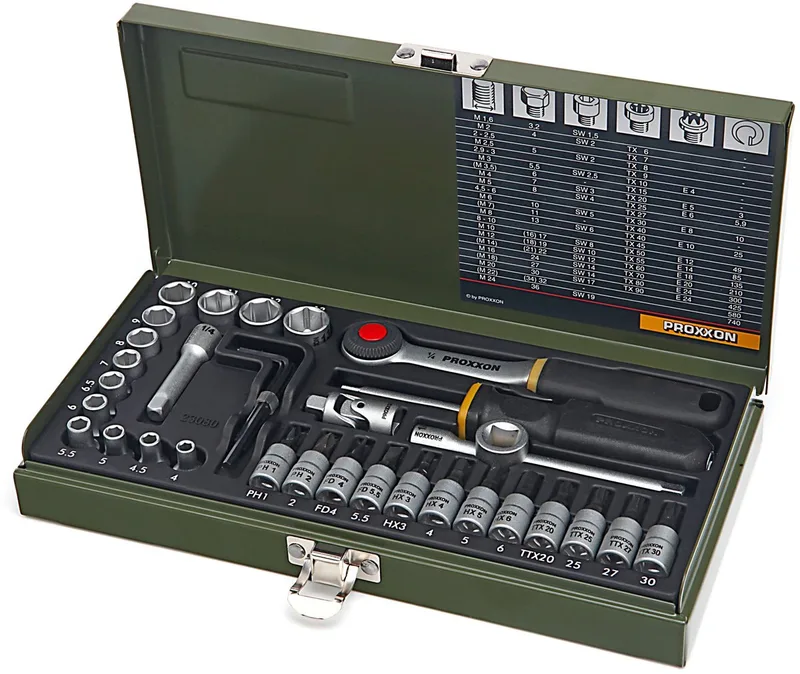 Industrial 23080 Dopsleutelset Metrisch 1/4 (6.3 mm) 36-delig van PROXXON – productafbeelding