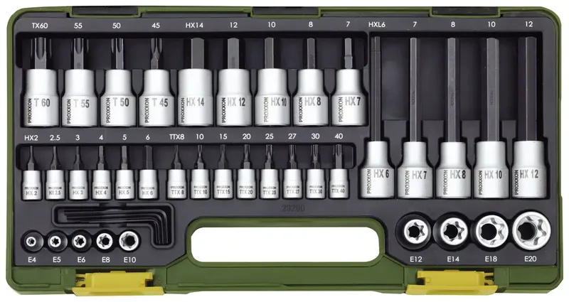Steckschlüssel-Bit-Einsatz-Set 1/2, 1/4 42teilig 23290 von PROXXON – Produktbild