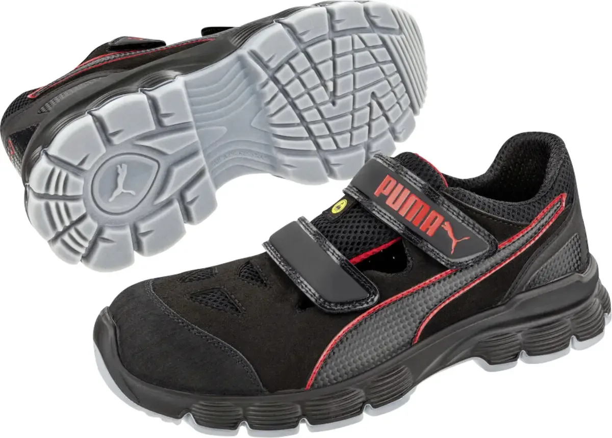 PUMA AVIAT LOW S1PL ESD FO SR 640891210000046 Chaussures de sécurité S1PL Pointure (EU): 46 noir/rouge 1 paire(s) de Puma Safety, Noir, Rouge – image du produit