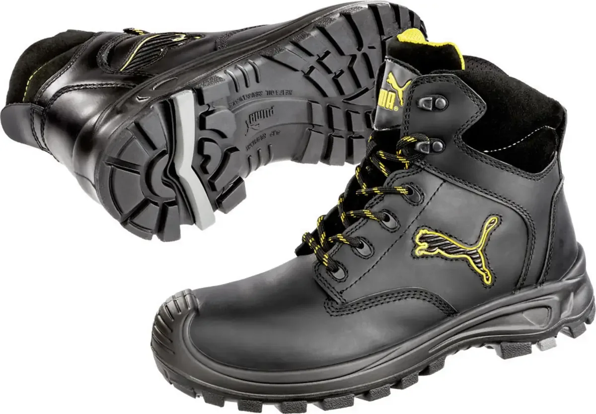 Borneo Black Mid 630411-41 Hoge veiligheidsschoenen S3 Schoenmaat (EU): 41 Zwart, Geel 1 stuk(s) van Puma Safety, Zwart, Geel – productafbeelding