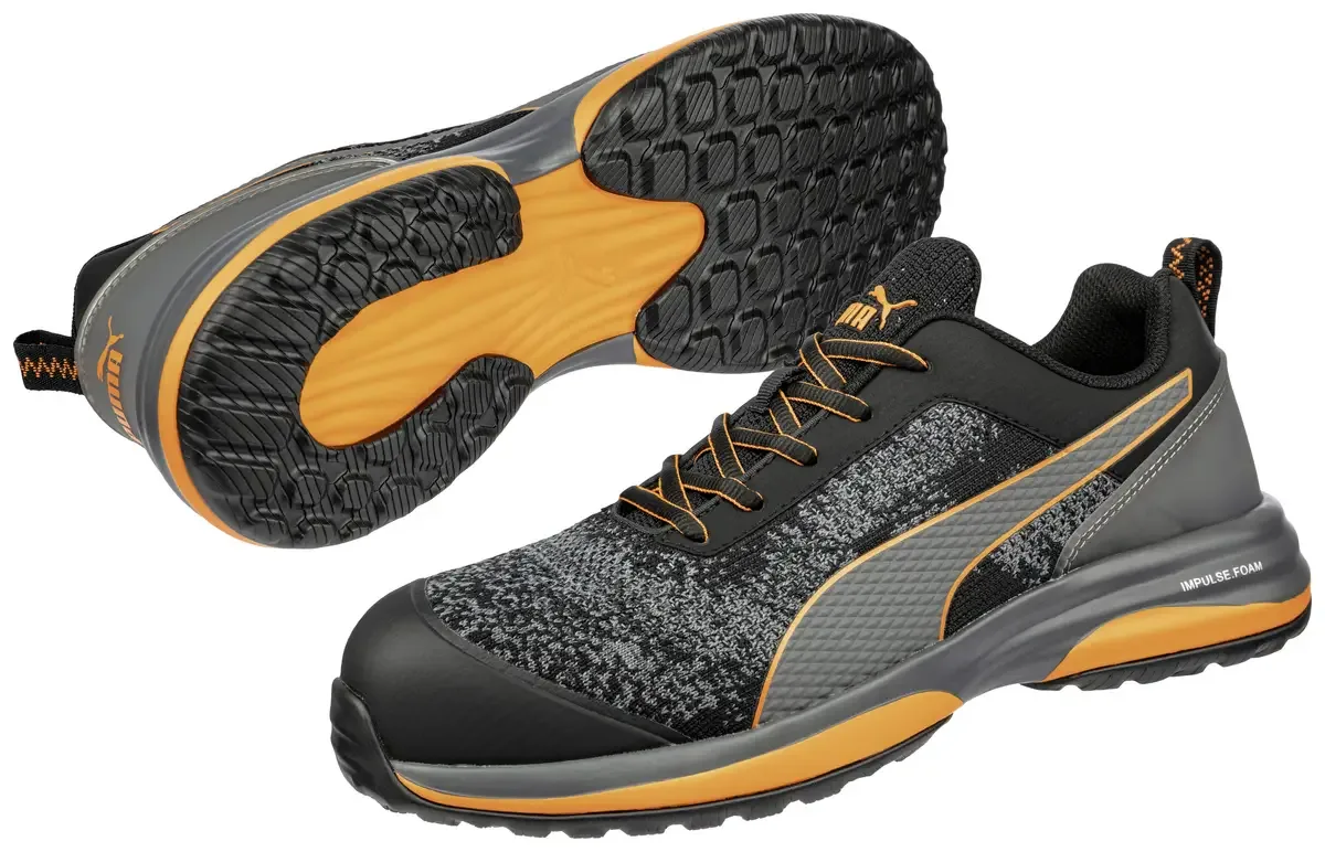 PUMA Charge Orange Low 644550294000042 antistatique (ESD) Chaussures basses de sécurité S1P Pointure (EU): 42 noir, orange 1 paire(s) de Puma Safety, Noir, Orange – image du produit