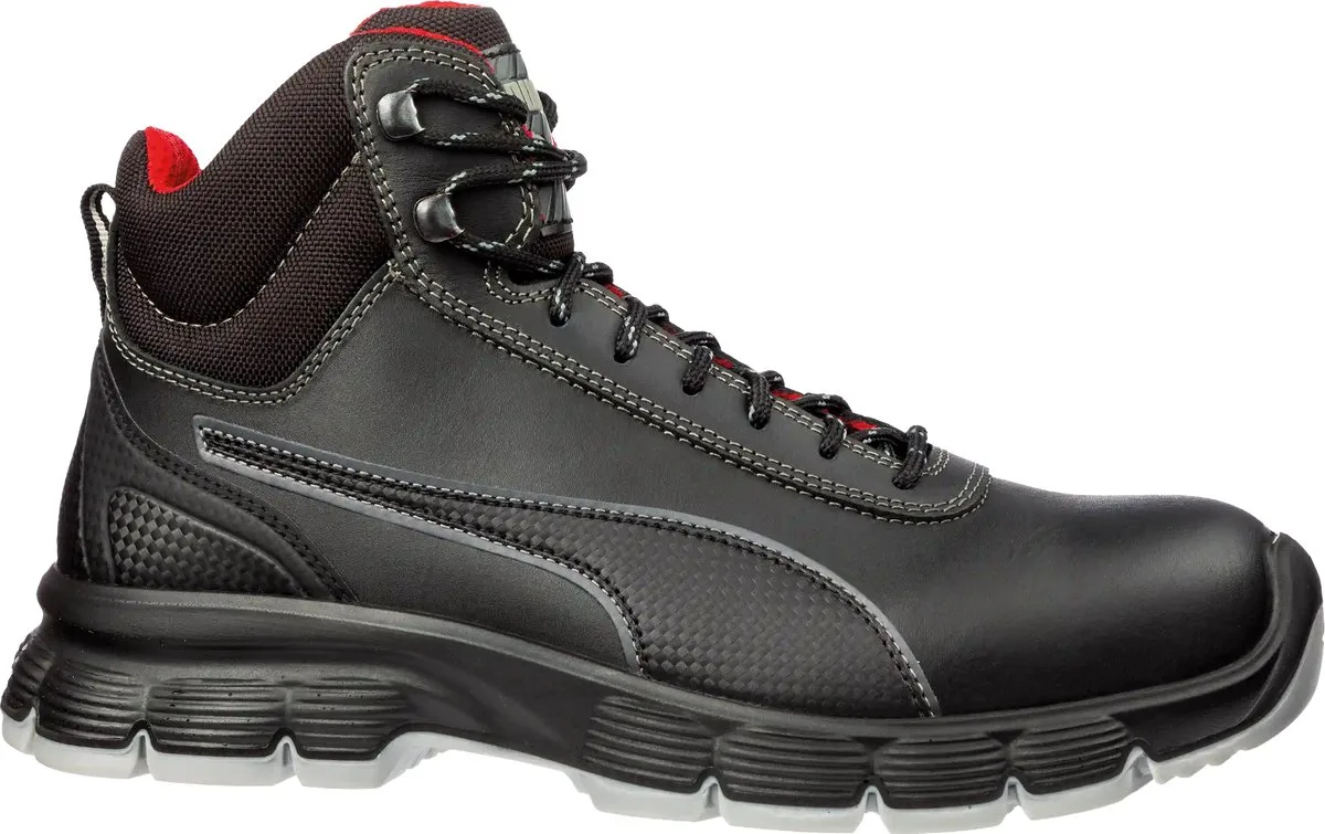 Condor Mid S3 ESD 630101 - Zwart/Rood van Puma Safety, Zwart, Rood, 41 – productafbeelding