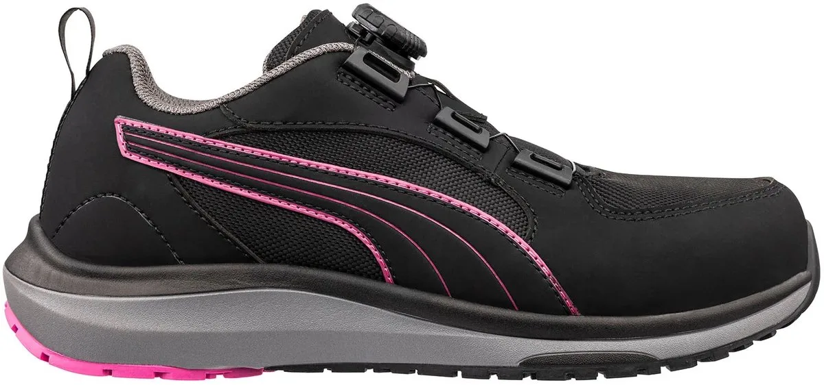 dames werkschoenen S3S Aspire low 64295 von Puma Safety, Schwarz, Rosa – Produktbild