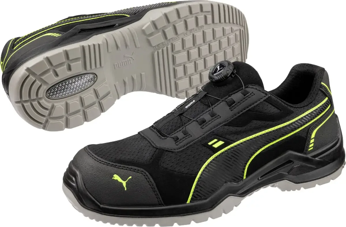 FUSE TC GREEN DISC LOW S1PS ESD FO SR 644211205000050 Veiligheidsschoenen S1PS Schoenmaat (EU): 50 1 paar fra Puma Safety, Zwart-groen – produktbillede