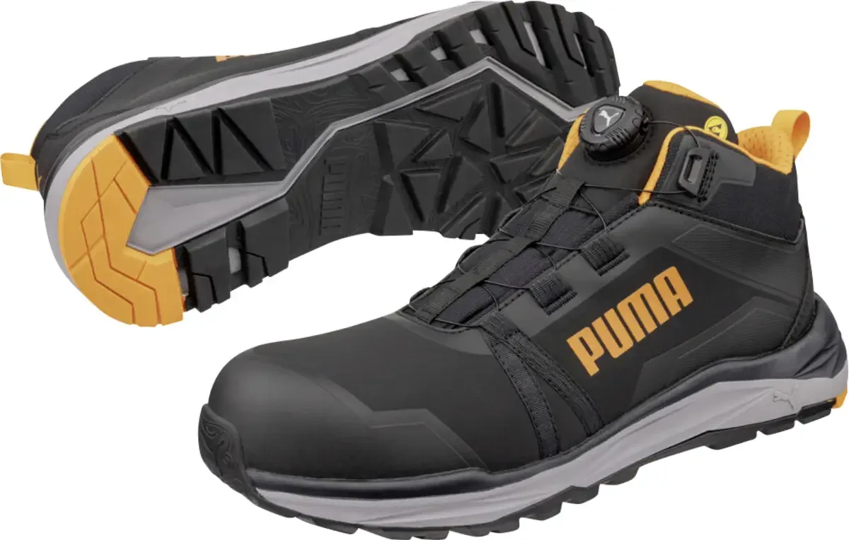KANYON BLK/ORANGE DISC MID S3S ESD FO HRO SR 635590294000043 Veiligheidsschoenen S3S Schoenmaat (EU): 43 1 paar de Puma Safety, Noir, Orange – image du produit