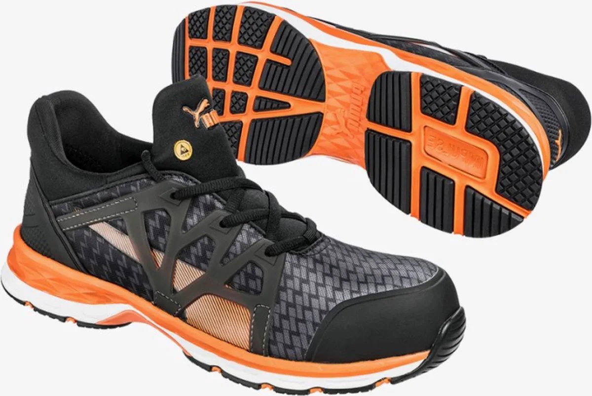 Safety 633870 RUSH 2.0 S1P ESD - Zwart/Oranje van Puma Safety, Zwart, Oranje, 41 – productafbeelding