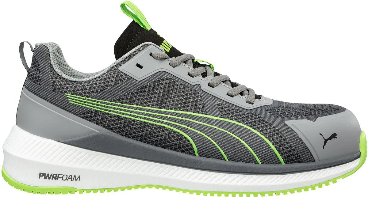werkschoenen S1PS 64501 Slide van Puma Safety, Grijs, Groen – productafbeelding