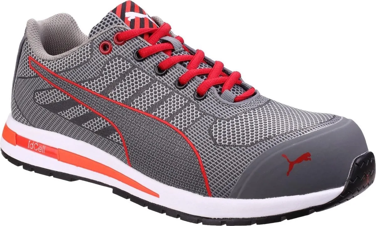 Xelerate Knit Laag S1P 643070 - Grijs/Rood van Puma Safety, Grijs, Rood, 47 – productafbeelding