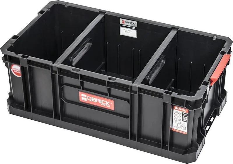 Gereedschapskist 200 Flex-systeem TWEE - 2 scheidingstekens by Qbrick System, Black – product image