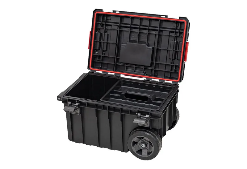 gereedschapskist met wielen - System ONE - TROLLEY VARIO van Qbrick System, Zwart, Rood – productafbeelding 2 van 5