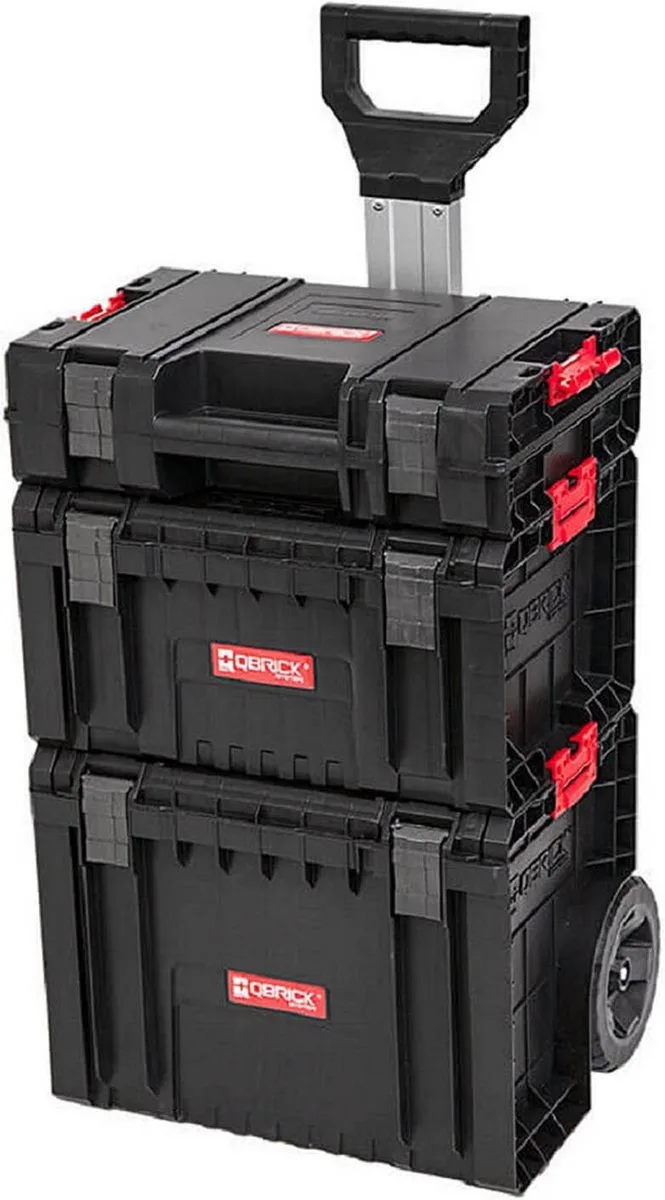 Gereedschapswagen System Pro - set van trolley, doos en koffer by Qbrick System, Black – product image