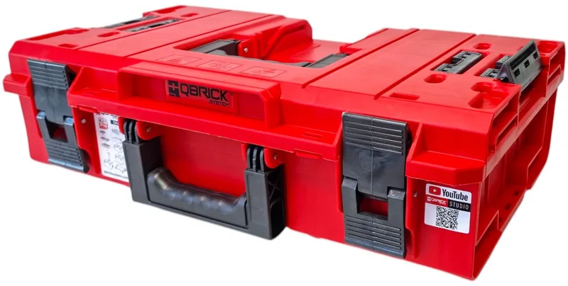 ONE 200 2.0 Vario RED ULTRA HD Modulaire gereedschapskoffer 585 x 385 x 190 mm 15,4 l stapelbaar IP66 by Qbrick System, Red – product image