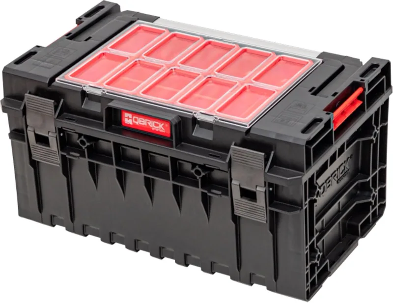 ONE 350 2.0 Expert gereedschapskoffer 585 x 385 x 320 mm 38 l stapelbaar IP66 von Qbrick System, Schwarz – Produktbild