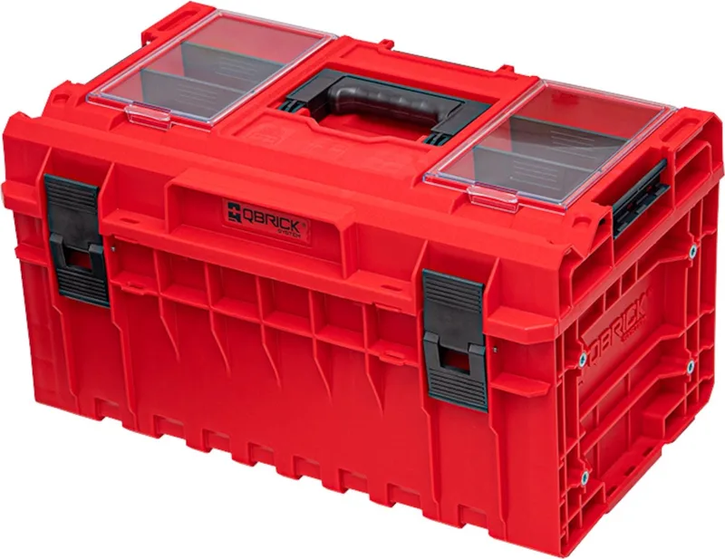 ONE 350 2.0 Profi RED ULTRA HD Custom gereedschapskist modulaire organizer 585 x 385 x 320 mm 38 l stapelbaar IP66 von Qbrick System, Rot – Produktbild