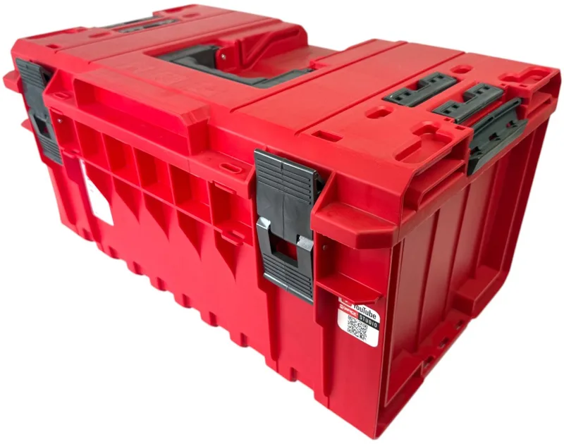 ONE 350 Vario RED ULTRA HD Custom gereedschapskist modulaire organizer 585 x 385 x 320 mm 38 l stapelbaar IP66 - oude versie de Qbrick System, Rouge – image du produit