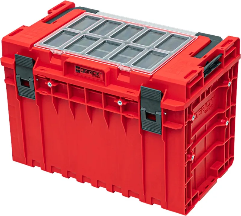 ONE 450 2.0 Expert RED ULTRA HD Modulaire gereedschapskoffer 585 x 385 x 420 mm 52 l stapelbaar IP66 von Qbrick System, Rot – Produktbild