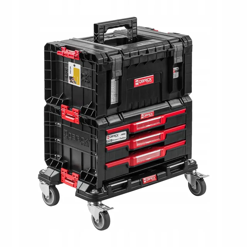 Platforma PRO Drawer 3 Expert Gereedschapskist met Organizer by Qbrick System, Red – product image