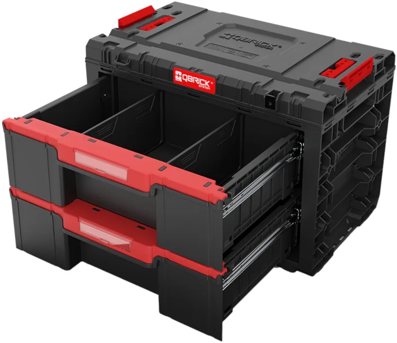 PRIME Drawer 2 Toolbox Basic - Gereedschapskist met Lades van Qbrick System, Zwart – productafbeelding